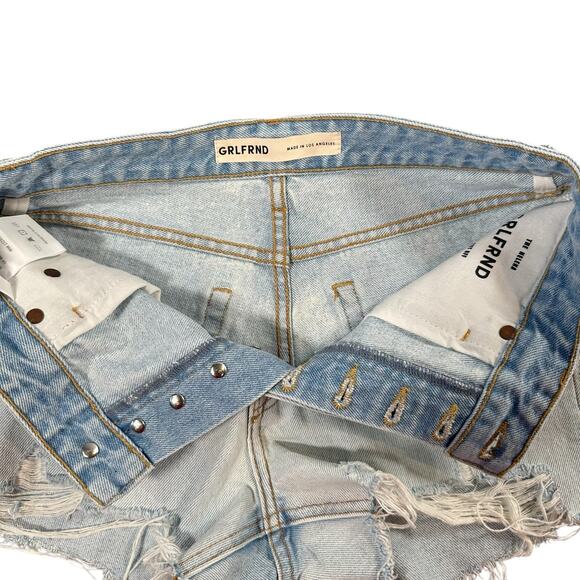 Grlfrnd Women's Helena High Rise Cut Off Denim Shorts Size 25 - Picture 7 of 8